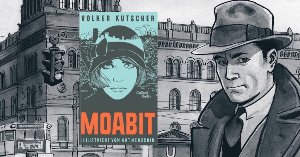 Header zur Buchvorstellung: "Moabit" von Volker Kutscher, illustriert von Kat Menschik sowie "Der nasse Fisch" von Arne Jysch, eine Graphic Novel nach dem gleichnamigen Krimi von Volker Kutscher,"