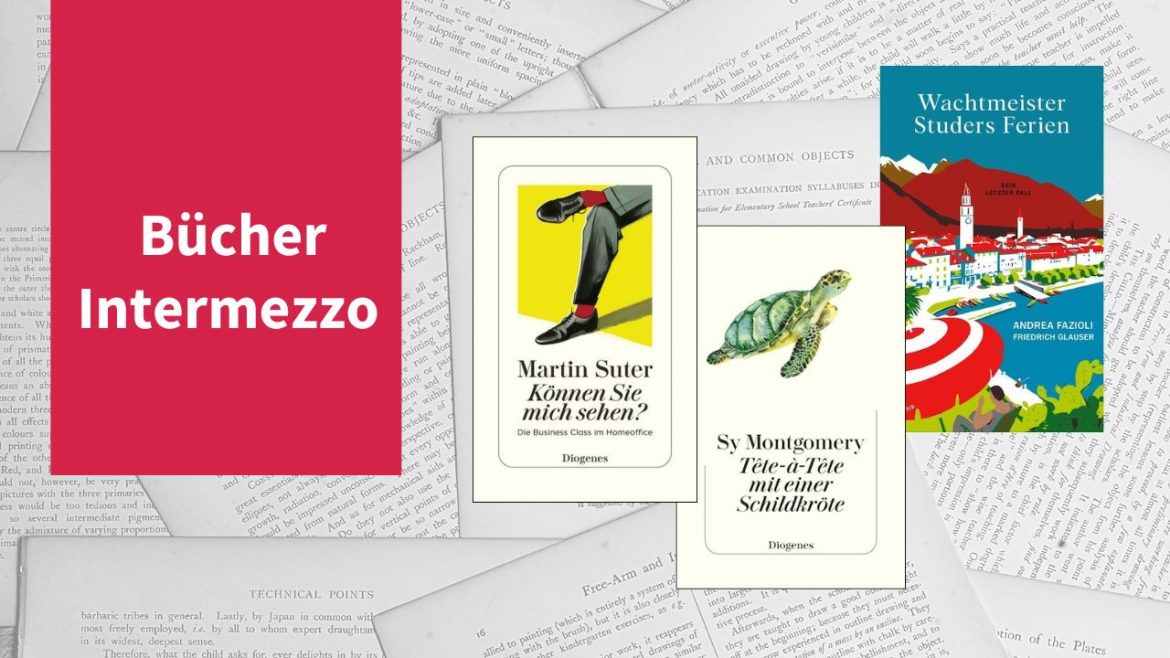 Header: Intermezzo XXV mit Büchern von Martin Suter, Sy Montgomery und Andrea Fazioli